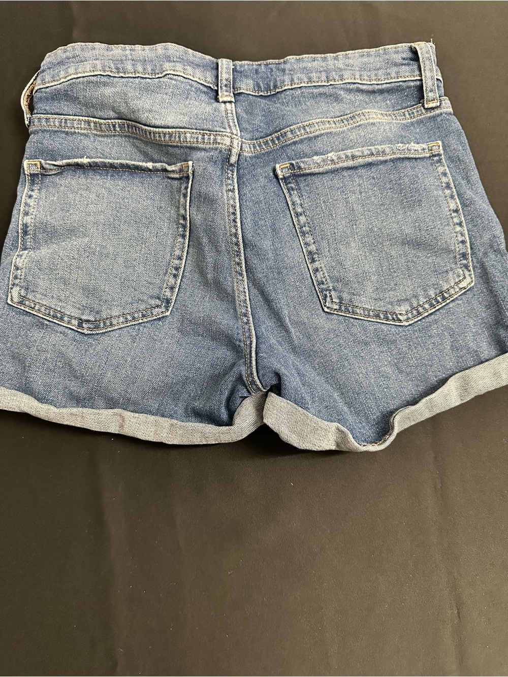 Old Navy Blue Distressed Rolled-Hem Denim Shorts - Picture 3 of 3